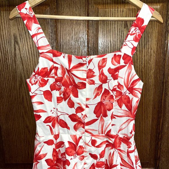Ruby Rox Vintage Women's 5 Red A line Hawaiian Beachy Coastal Swing Dress - Picture 5 of 5